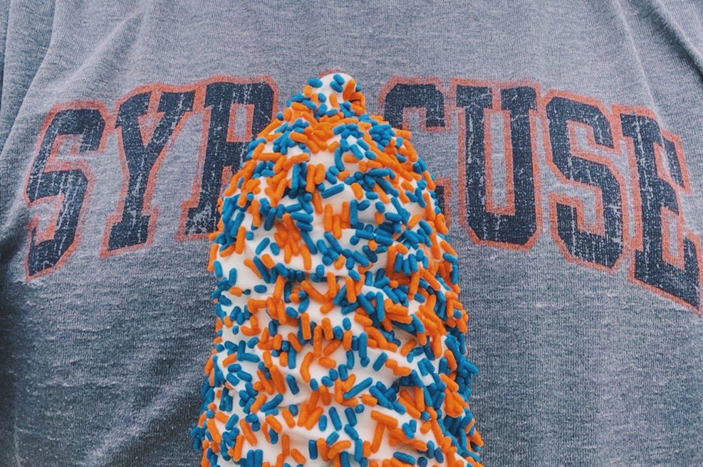 NYGilligans's tweet photo. Add Syracuse sprinkles to any ice cream for FREE, today only! And don’t forget to cheer on @Cuse_MBB tonight 🏀 #cuse #MarchMadness2021 https://t.co/bHHoln8Vs6