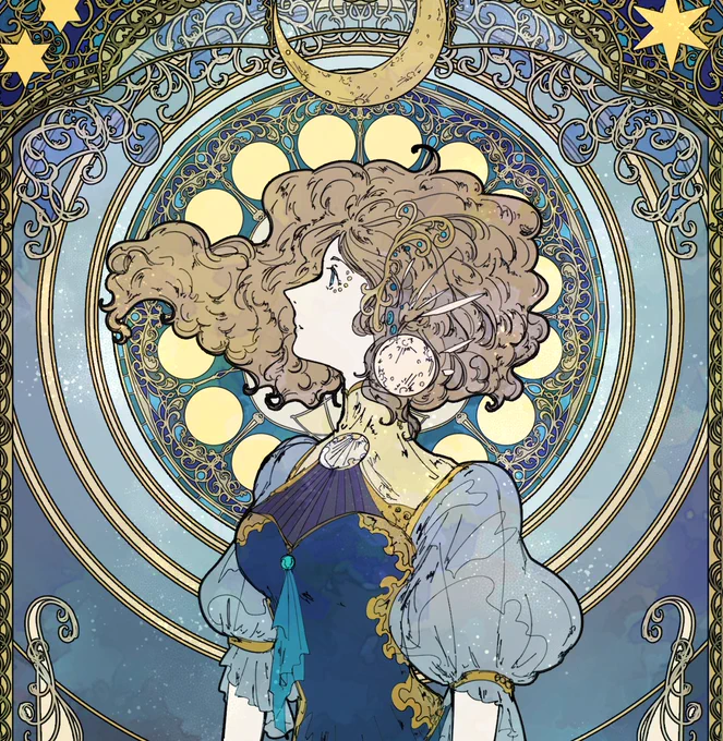 「月の乙女の憧憬」
#創作 #海嶌図 