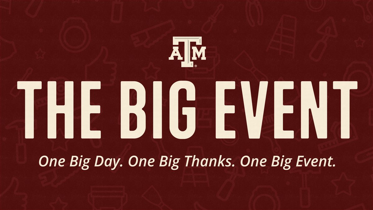 Texas A&M University (@tamu) on Twitter photo It's a BIG day in Aggieland! 👍
Gig 'em to the 10,000 Aggies displaying their selfless service & saying "thank you!" to the community at the 38th <a href="/TheBigEventTAMU/">The Big Event at Texas A&M</a>! 🛠 #tamu It's a BIG day in Aggieland! 👍
Gig 'em to the 10,000 Aggies displaying their selfless service & saying "thank you!" to the community at the 38th <a href="/TheBigEventTAMU/">The Big Event at Texas A&M</a>! 🛠 #tamu