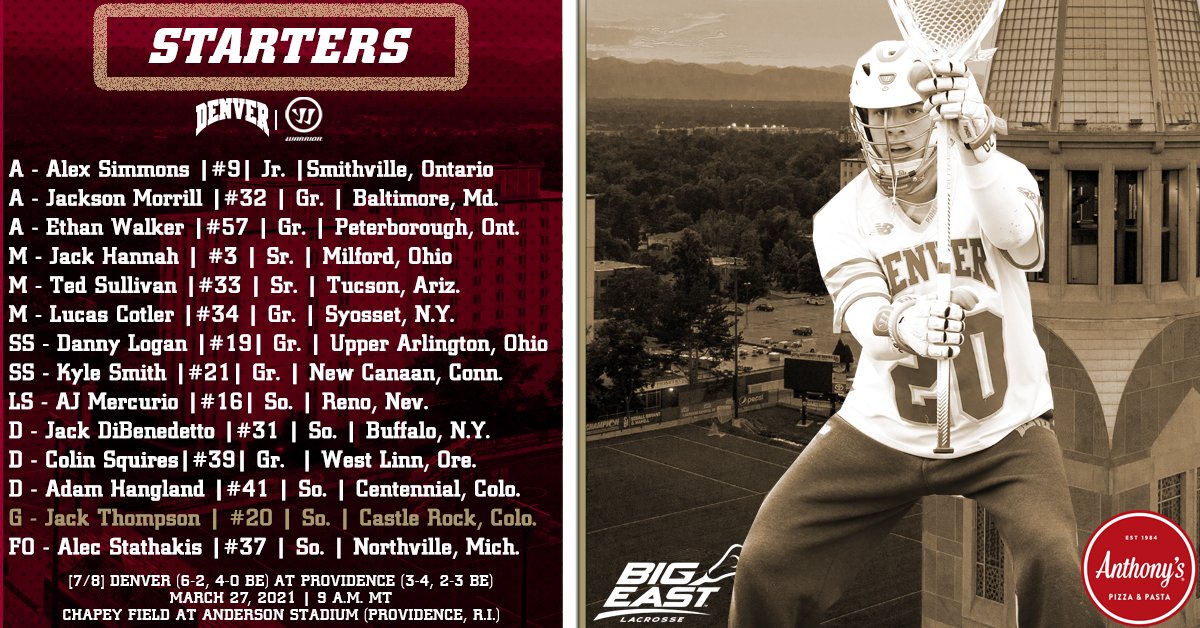 DU_MLAX's tweet photo. Starters for the Pioneers at Providence.
#PioneerTogether https://t.co/npBoFPil51