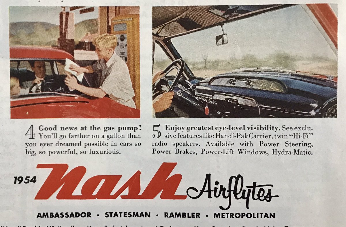 ClassicCar_Ads's tweet photo. Pretty good sales pitch.
#nash #Ramblers #cool #classiccarads #classiccars #oldcars #antiquecar #vintageadvertising #illustrationart #vintage #retro #petroliana #automobilia #vintageads #ads #oldads
#airflyte #metropolitan https://t.co/YxQHoUmYiY