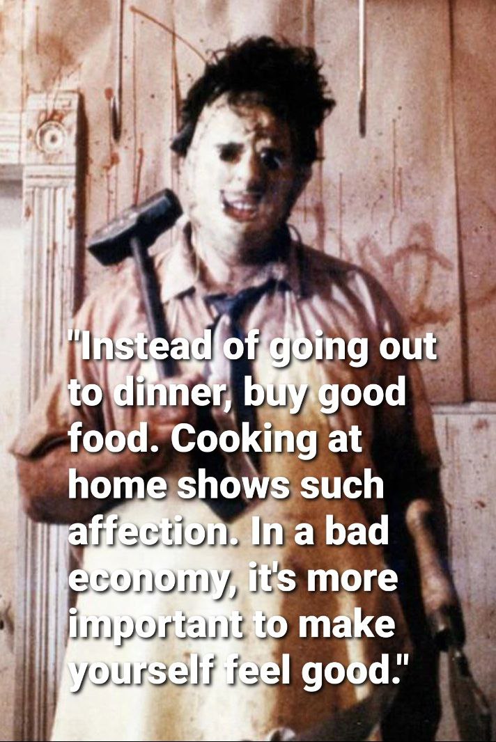 horrorspiration's tweet photo. #horrorspiration #horror #quotes #leatherface  #texaschainsawmassacre #inspirational #dailyquotes #MotivationalQuotes #Motivation #movies #mood #film #rt https://t.co/fRDDUbyLra