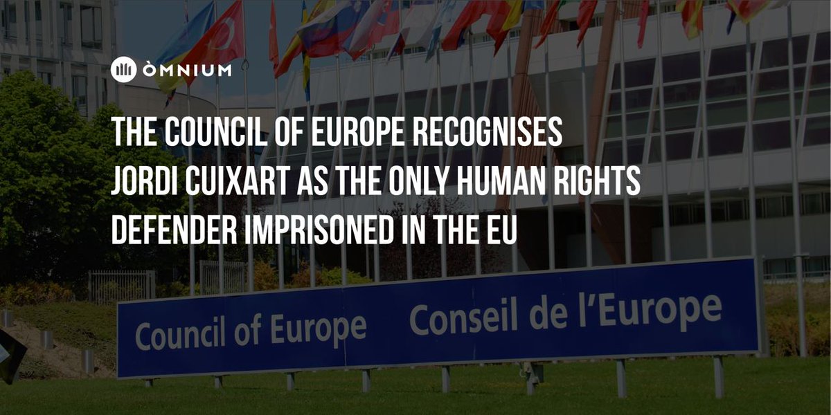 OmniumIntl's tweet photo. ⚠️ Alexandra Louis, General Rapporteur for #HumanRights Defenders of the Council of Europe, has included the case of @JCuixart in her report "The situation of HR defenders in the CoE member states", being @Omnium's president the only human rights defender imprisoned in the EU ⬇️ https://t.co/1UNdANaRRe