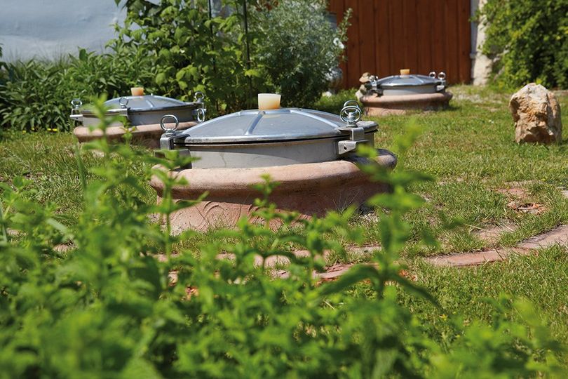 ArtenovaInfo's tweet photo. The growing season has just begun. Our #amphorae interred here in the garden of @weingutbraunste #BirgitBraunstein are preparing to welcome new growth🌱 #terracottaandwine #wine #terracottatiles #wineinamphora with @ArtenovaInfo #wine #terracotta #clay @wineitaly_ @VinifyItaly https://t.co/HkK7oPhoa9