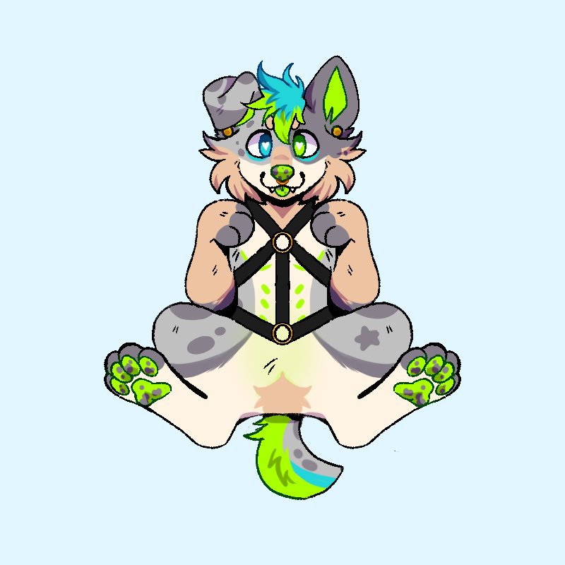 Harness puppy 🖤
Art by @/TeaCatsCO