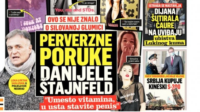 StevanOCCRP's tweet photo. Nismo dovoljno prokomenatrisali koliko je sjebana naslovna strana Srpskog Telegrafa. @ladjevic kakve veze imaju natpisi na majicama s tim sto je prijavila da je silovana? Sta si hteo da postignes ovom naslovnom? "Sama je trazila" - je l to? https://t.co/9vAeyEZPrb