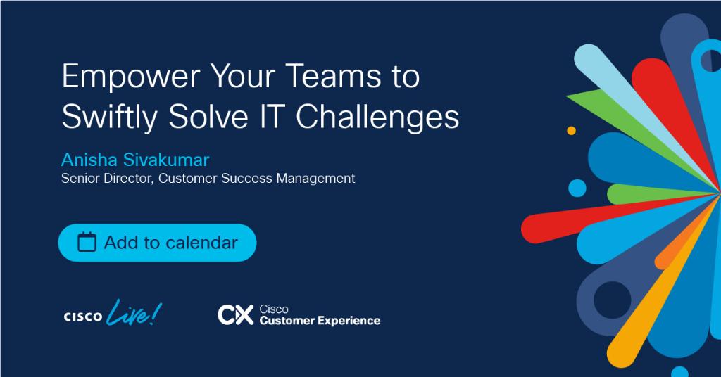 CiscoCX's tweet photo. Unlock your teamโs potential by identifying and overcoming adoption barriers in our group Ask the Expert Sessions and 1:1 coaching via Accelerators at #CiscoLive: https://t.co/4tzHClinOG
#TogetherwithCX https://t.co/1HxrrRqlIk