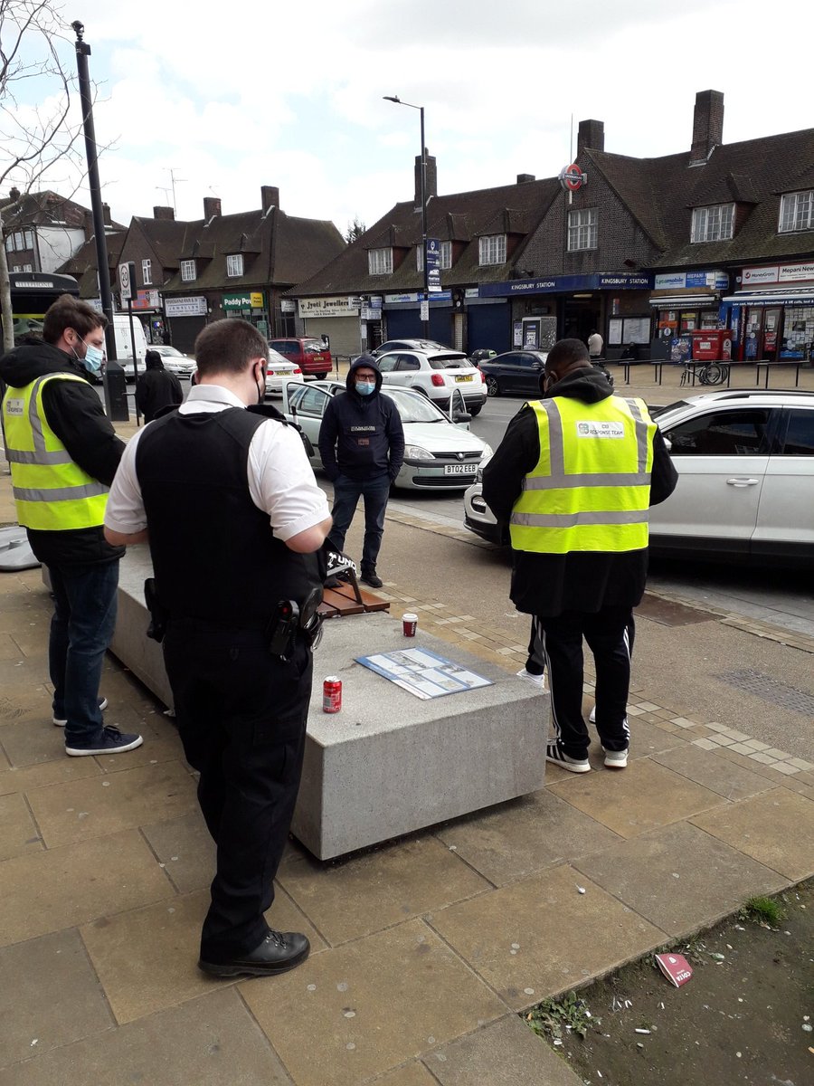 Join action patrol along Kingsbury Road NW9 with Brent Council C19 Enforcement Team this afternoon. Please remember to wear a mask &amp; adhere to Covid guidelines.  @MPSKentonQK