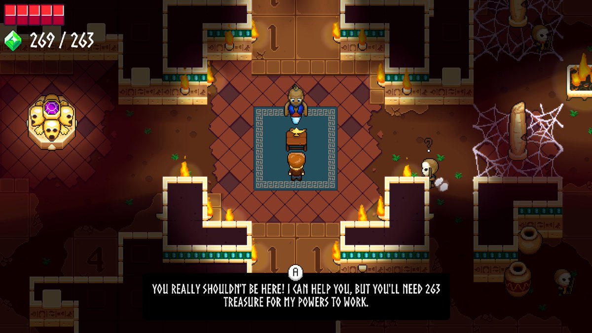 Woke up to do some playtesting on our demo build and the procedural generation provided a satisfying screenshot with a lot of the game’s elements on display.

#screenshotsaturday #saturdaymorning #indiedev #pixelart