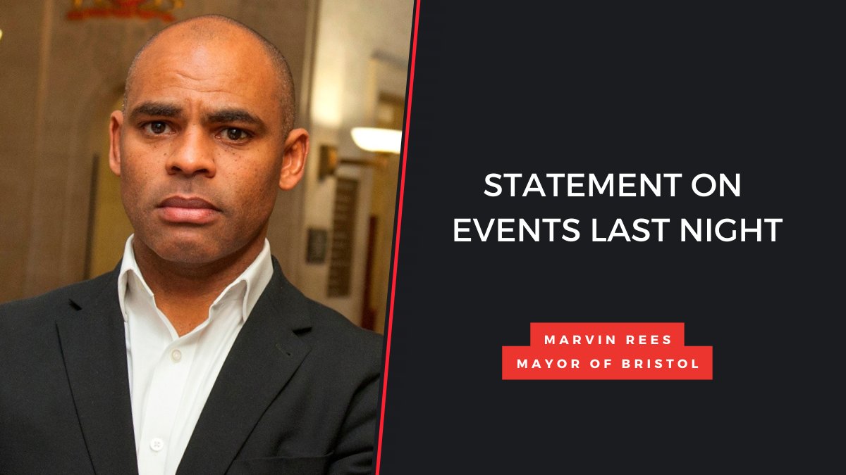 MarvinJRees's tweet photo. My statement on events in #Bristol last night 👇

https://t.co/r2m7BjuANc https://t.co/imCqVIDLeY