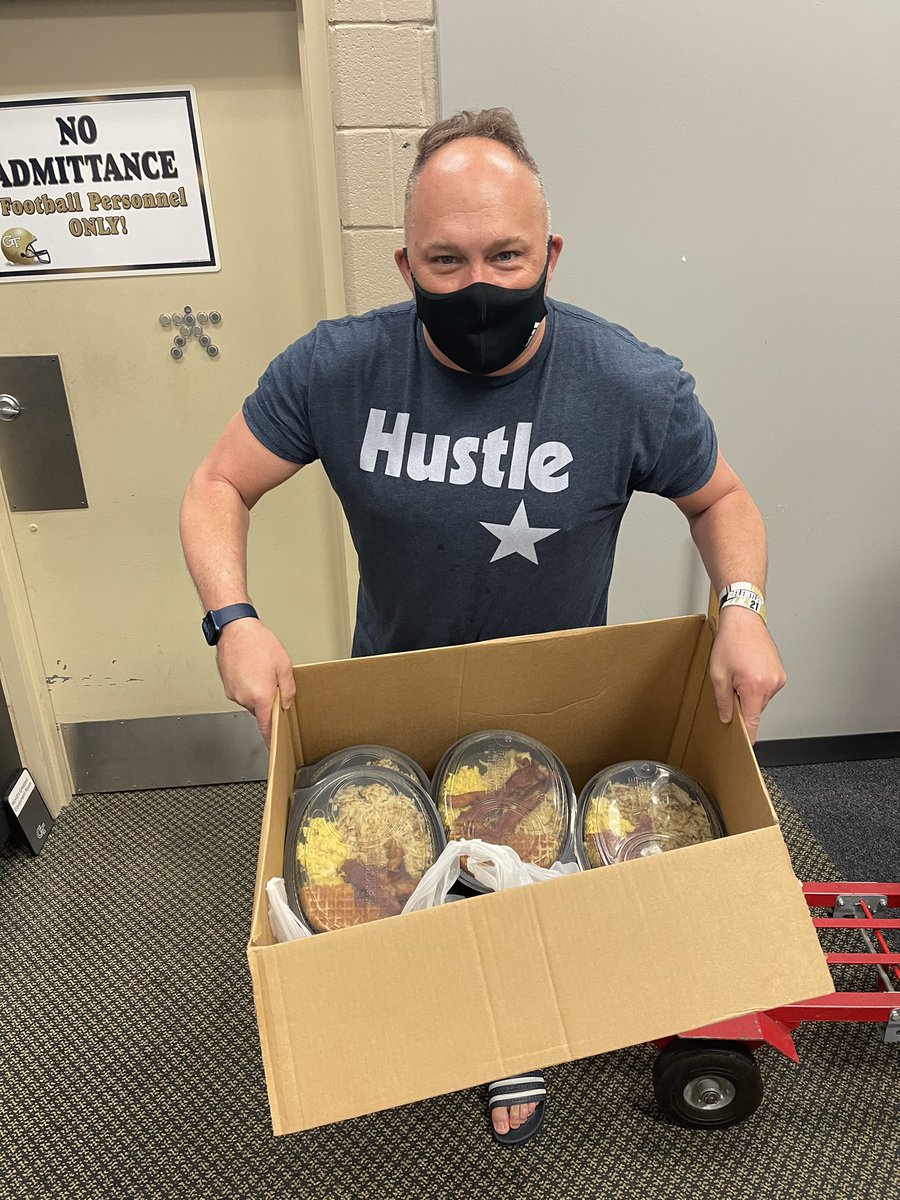 GT_Managers's tweet photo. Does YOUR coach PERSONALLY bring you @WaffleHouse after an early morning workout?

Thanks for stopping by and always looking out for us @CoachCollins 

#FamilyOverEverything https://t.co/xKoWIiccYW