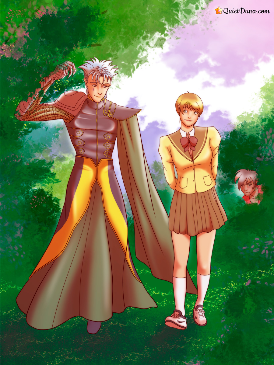 quietduna's tweet photo. #EscaflowneWeek prompt 4: Royalty / Lovers: 'Welcomed complicity'
Short fic: https://t.co/wmNB3SutRT
(This pic+fic is a continuation for my doujin 'Fountain of truths')

#Escaflowne https://t.co/X8s7CPtPwv