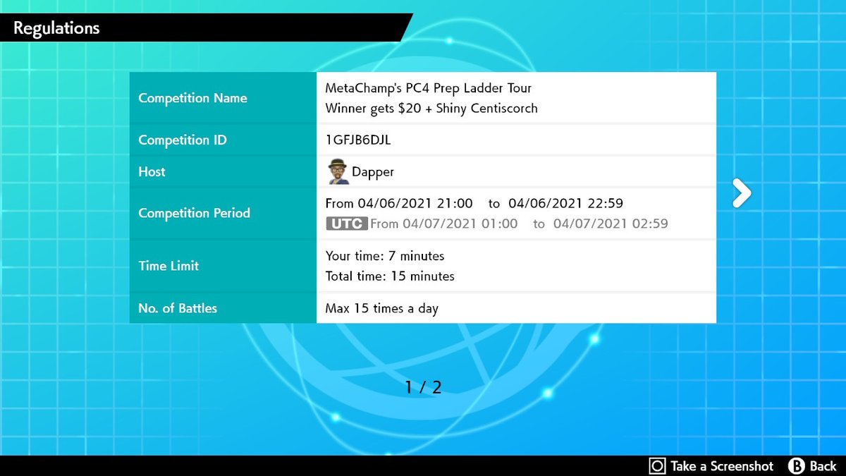 MetaChampVGC's tweet photo. Get your reps in for #PCIV! We're back with another free friendly! Iron sharpens iron so come join, bring your best team, and hopefully you'll win some pocket change n a LEGAL shiny 😉 #Pokemon #VGC #SWSH https://t.co/cOnvFtCnqQ