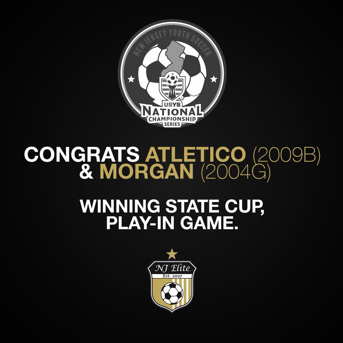 Congrats Atletico (2009 Boys) &amp; Morgan (2004 Girls) for winning their NJ State Cup play-in games! #hardworkpaysoff #whsa #njelite