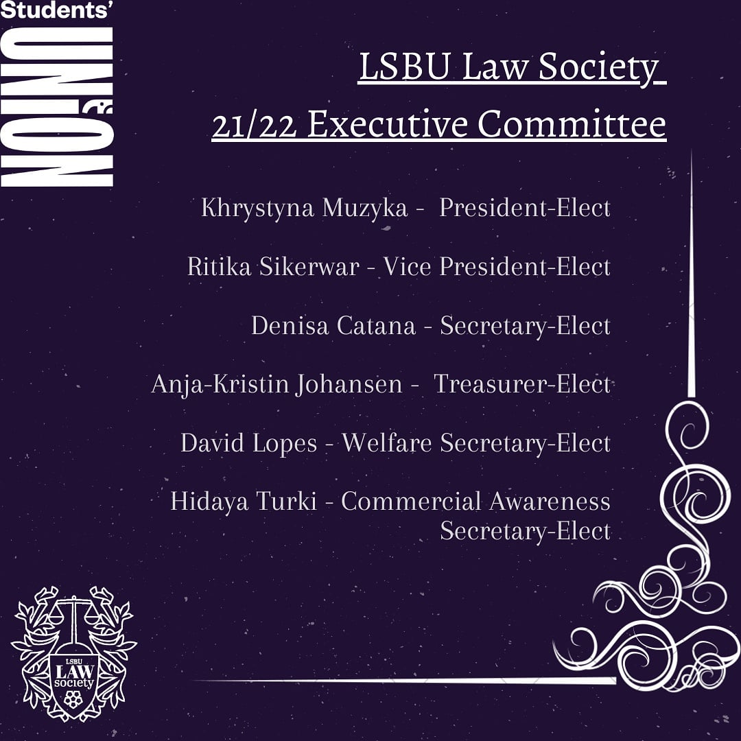 LSBULawSoc's tweet photo. Congratulations to our newly elected 21/22 @LSBULawSoc Executive Committee. 🌸

You worked hard for it, and now the result is here. Our best wishes are always with you. 

Looking forward to work with you.🎊
#teamlsbulaw #teamlsbu https://t.co/qPvqk4Hbnt