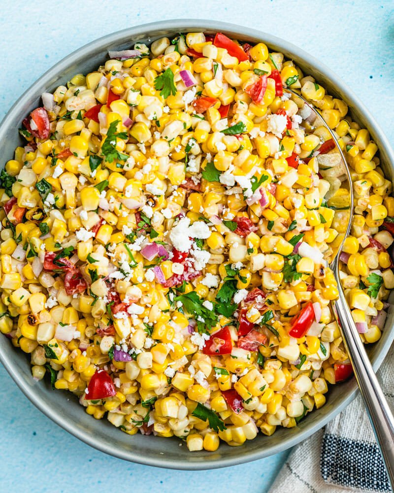 BrickShark's tweet photo. No burger would be complete with sides! Corn salad with grilled corn, red onion, tomatoes, cilantro, sour cream, mayo, and chili powder. Also grilled veggies drizzled with herb vinaigrette #bbqthrowdown #bbqtd https://t.co/OqyojsquX1