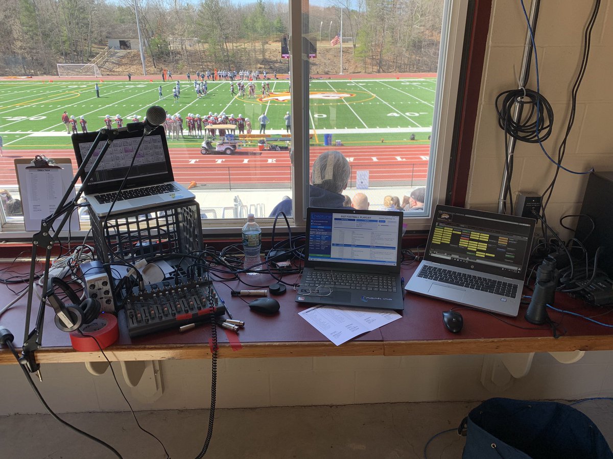 Wsupdoc's tweet photo. My view of today’s Whittier Wildcats football game. Spend most of my time looking at one of the three screens. https://t.co/rR0IVInkGw