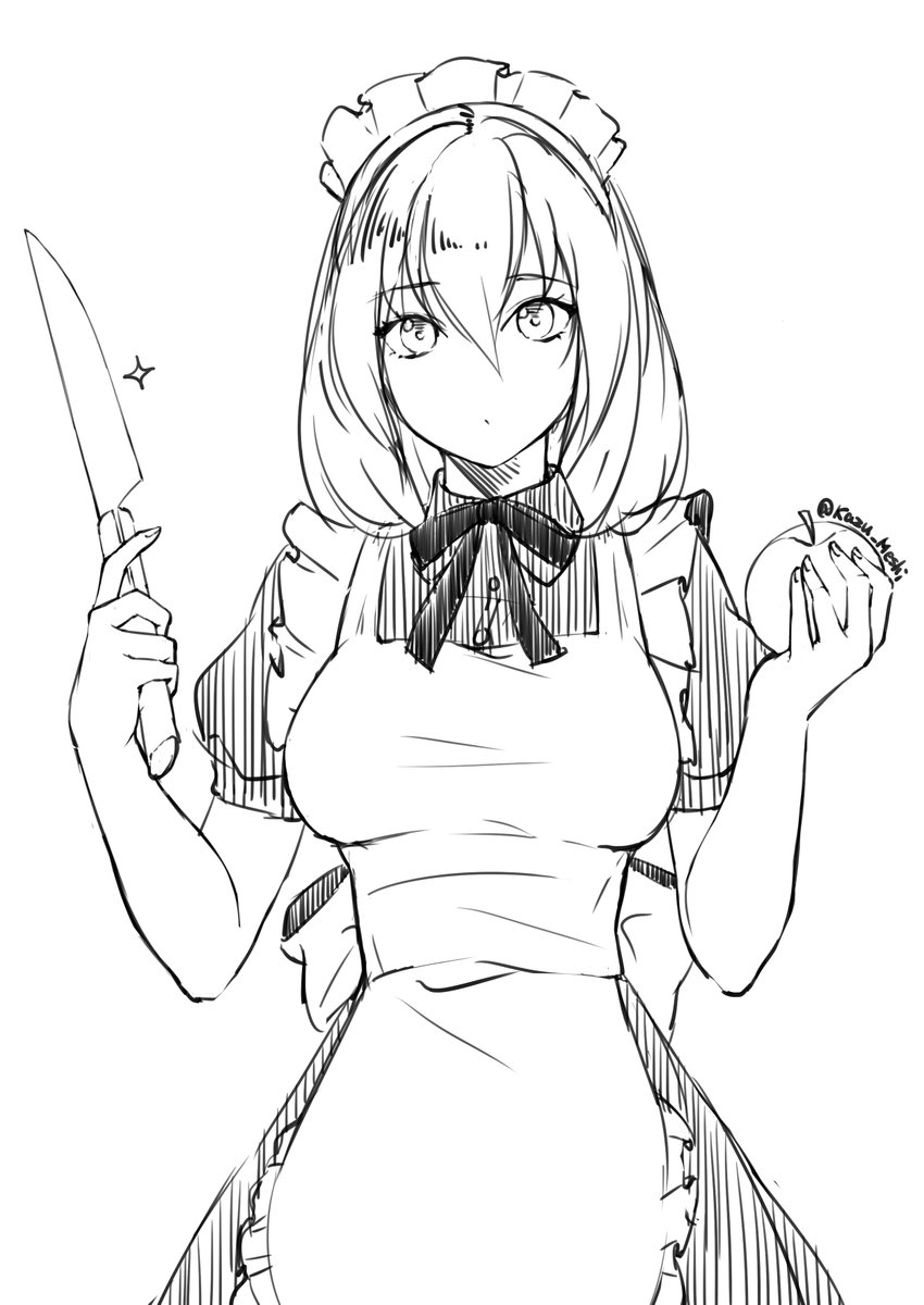 包丁が得意なメイドさんらくがき🍎 