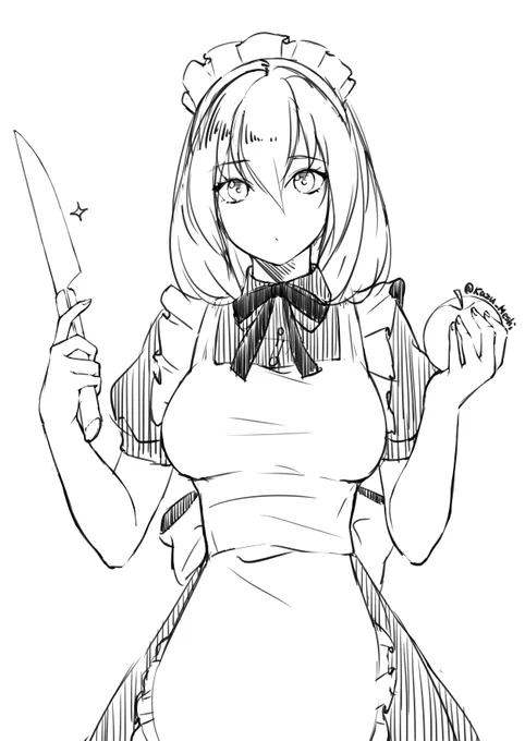 包丁が得意なメイドさんらくがき🍎 