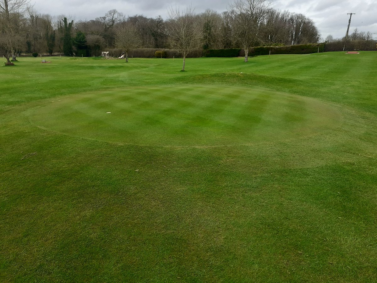 Course is coming on nicely and will be ready for everyone to enjoy once given the green light to open. Double scarify last weekend followed by top dressing and feed. 
#lockdown2021 #greenkeeping #openthecourses #Golf