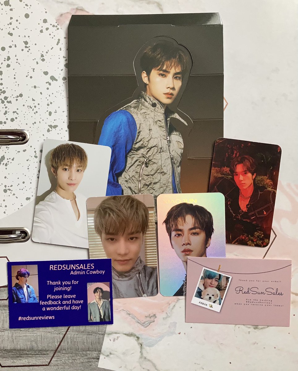 happyhanjisung's tweet photo. tysm @redsunsales my cards and standee arrived safely yesterday !! ty ty <33 #redsunreviews https://t.co/qDT1JY9lwc