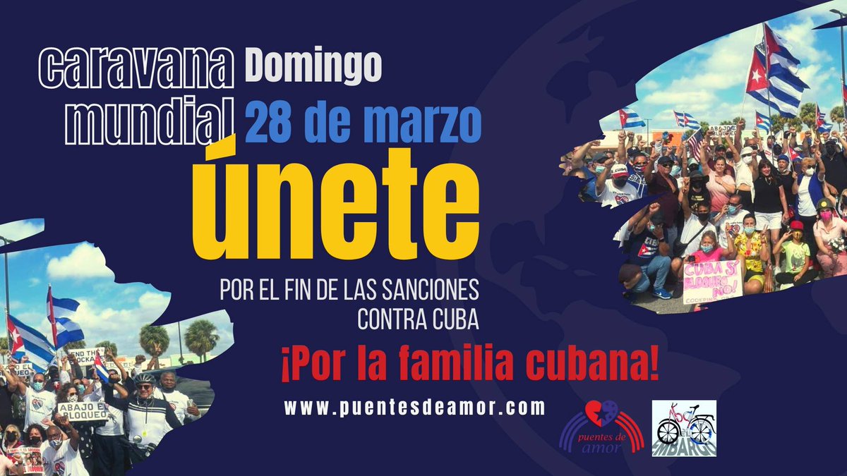 PresidenciaCuba's tweet photo. Cubanos residentes en el exterior y amigos de #Cuba🇨🇺 tienden #PuentesDeAmor desde 52 ciudades alrededor del mundo, a favor de la eliminación de las sanciones económicas impuestas a nuestra Patria y por las familias cubanas.
#SomosCuba #NoMásBloqueo
👉https://t.co/rzjAzyDY43 https://t.co/QonMX90CUF