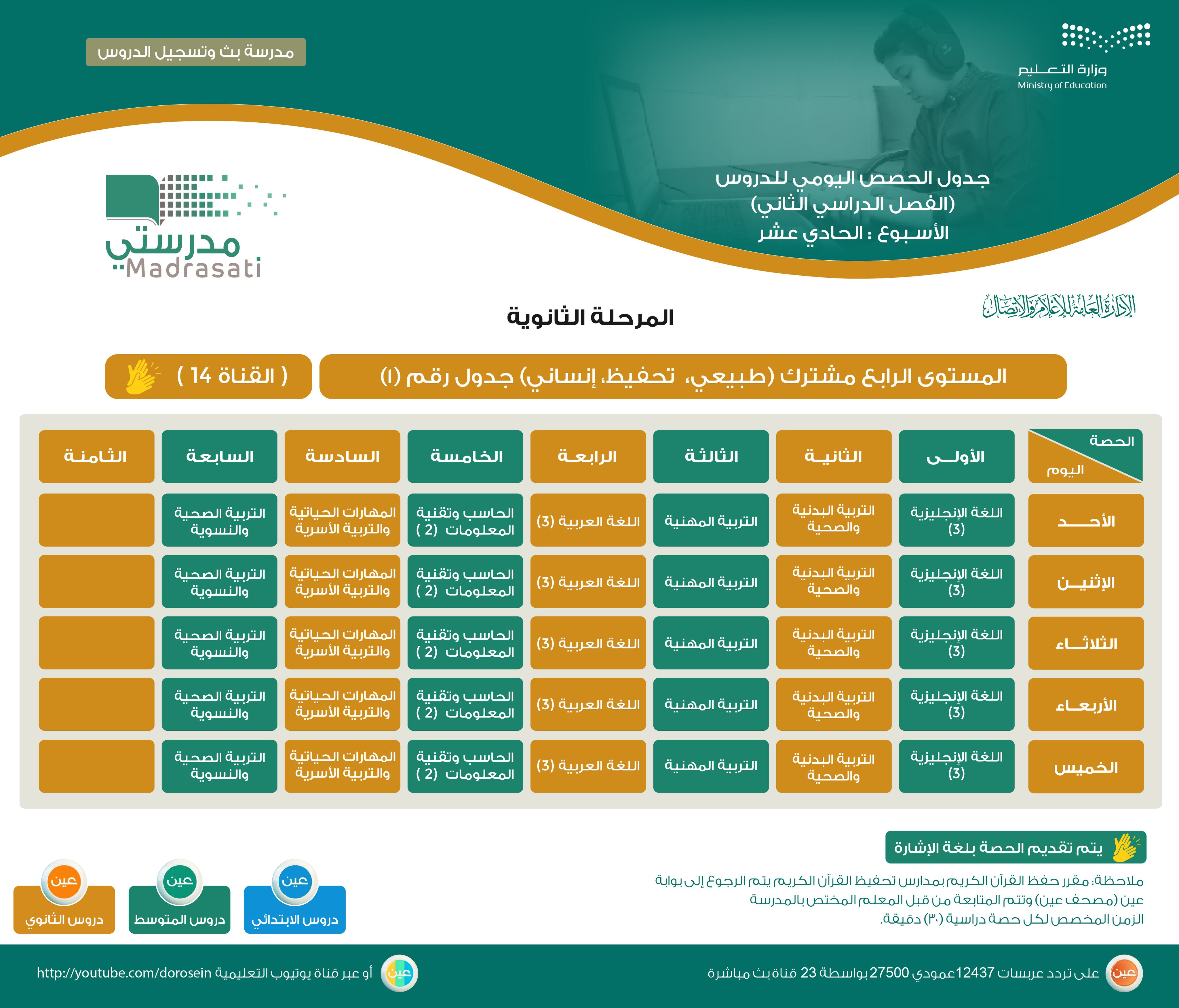 اوقات الدراسة عن بعد في رمضان