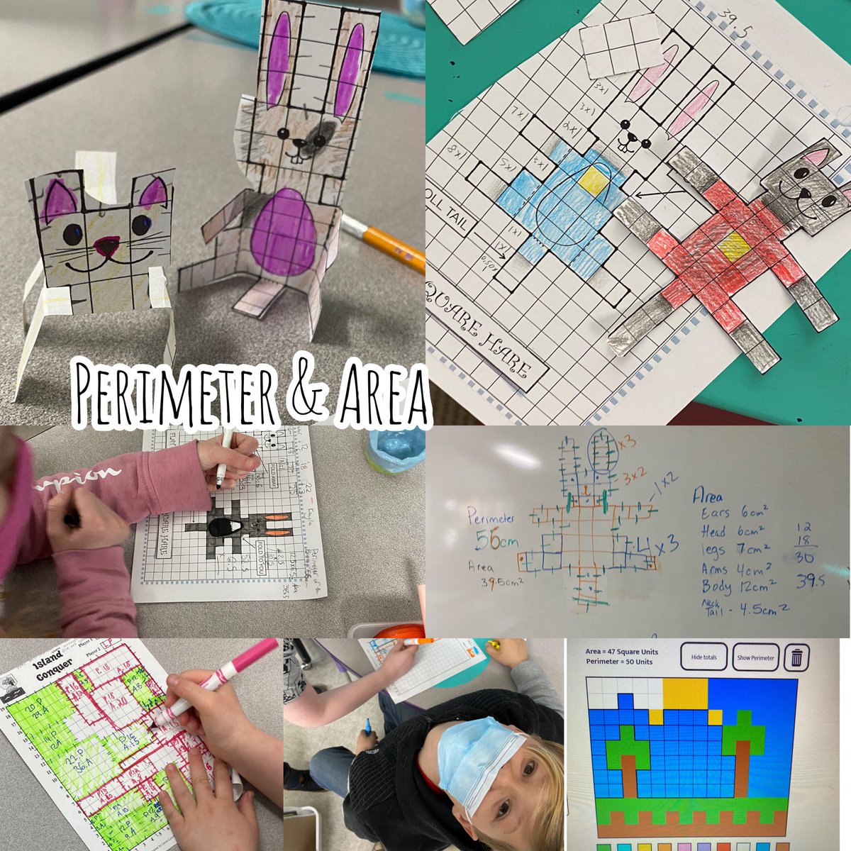 BredysBunch's tweet photo. We are seeking #FluencyWithoutFear in #math! How do we alleviate #mathanxiety? #kinaesthetic #games #richtasks #mathtalks #powerofyet #embraceMistakes #art #play We haven’t even introduced a worksheet this week &amp; we have concepts of #perimeter &amp; #area! https://t.co/R4oVeBF1wr ❤️ https://t.co/ORzg4cowEK
