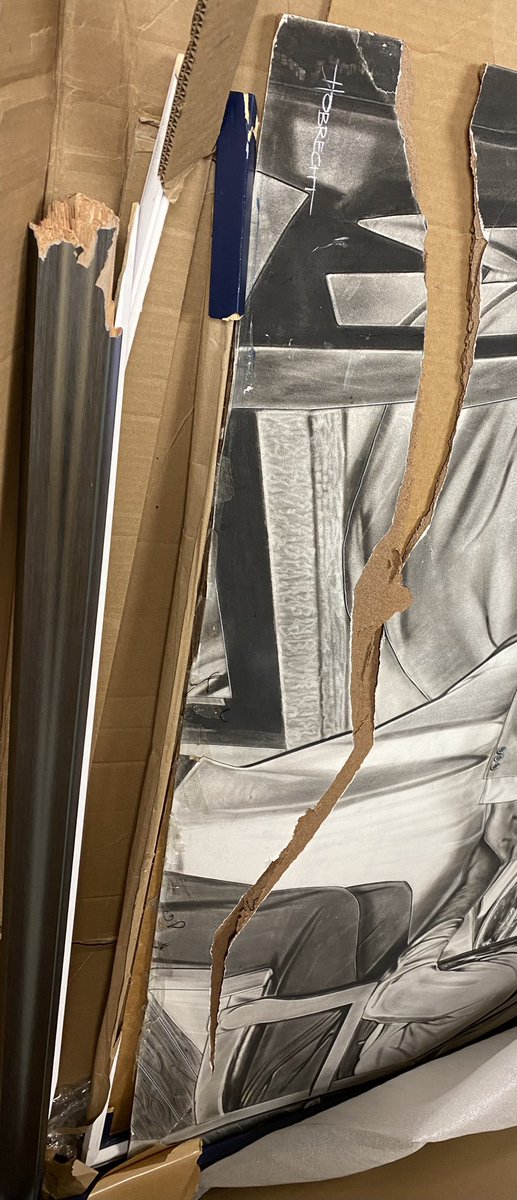 nlbmprez's tweet photo. Needless to say, I was heartbroken when @FedEx delivered artist Dave Hobrecht’s masterful tribute to Jackie Robinson in shambles! The piece was being donated for display in our Barrier Breaker exhibit! We’re trying to see if it’s salvageable!😢🤞🏾🙏🏽 @NLBMuseumKC @Dodgers @Royals https://t.co/FfdCTWf13t