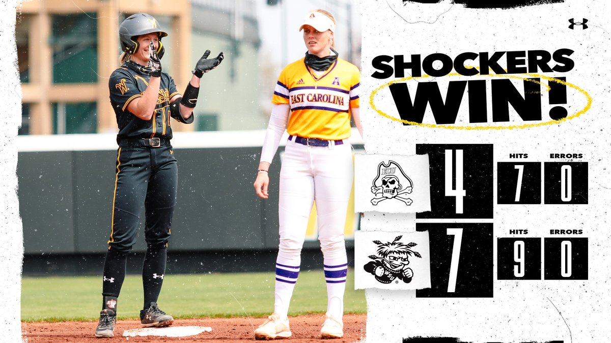 GoShockersSB's tweet photo. Game 1 of the doubleheader goes to the 𝓢𝓱𝓸𝓬𝓴𝓮𝓻𝓼!

First pitch for Game 2 at approximately 4:45 pm.

#watchus https://t.co/OV5qD9oMrY