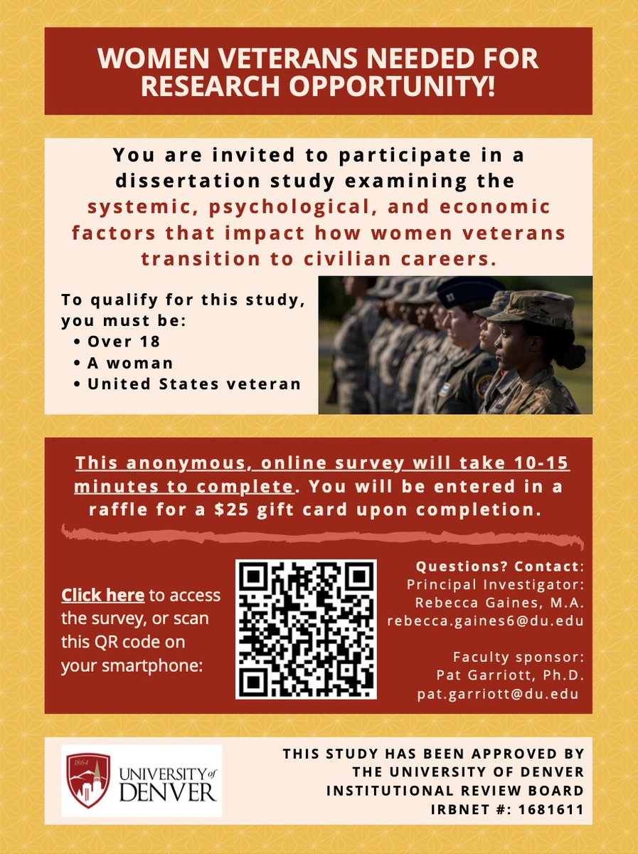 . <a href="/OpFamCaregiver/">Op Fam Caregiver</a> Opportunity for women veterans to share their voice thru a short survey! Chance to win a gift card when completed. Please share!

Survey found here: bit.ly/2PzInum