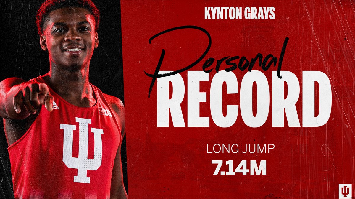 IndianaXCTF's tweet photo. Long Jump | Get you a jumps squad that PRs together! 

1. Treyton Harris - 7.87m (25' 10")
4. JaiQuan Earls - 7.41m (24' 3.75")(IU PR)
5. Dom Day - 7.34m (24' 1")
9. Kynton Grays - 7.14m (23' 5.25")

#IUTF | #GoIU ⚪️🔴 https://t.co/OglzgVpH1n