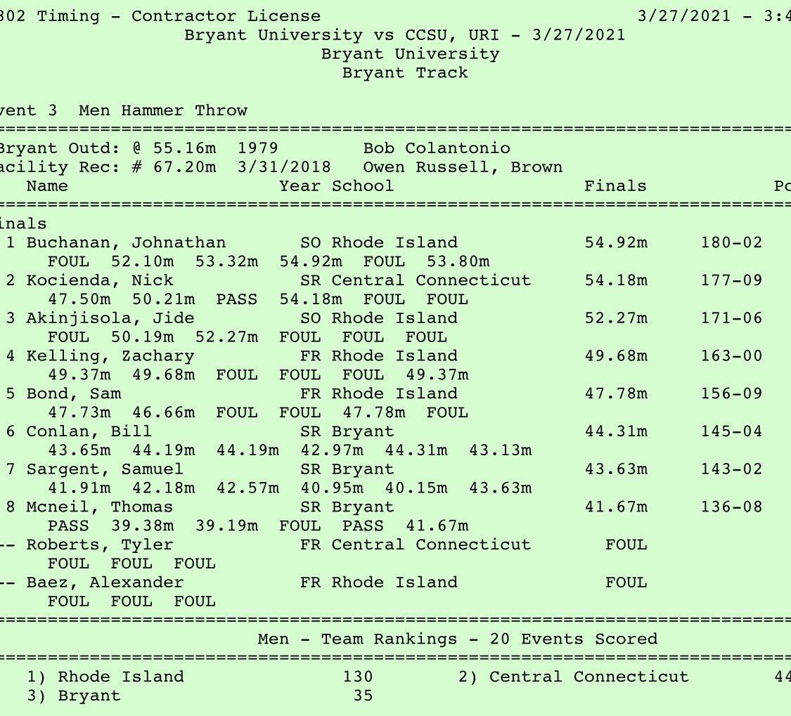 iamkellingit's tweet photo. @OceanStateRun  @CoventryOakers Alum and @universityofri  FR Zachary Kelling placing 4th today at outdoor opener in the HT https://t.co/PsK6LEXXp0