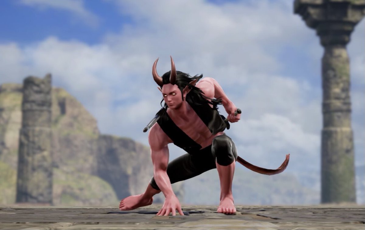 AllieOnTheSide's tweet photo. @WhiteleyFoster I made Song in Soul Calibur VI! (I know he’s a lover, not a fighter, but I couldn’t resist). Also... apparently this is as beanpole-y as SC characters get. A travesty, really. #WhiteleyFoster #OC #Song #ManSong #SoulCaliburVI https://t.co/OWmeqhsyKy