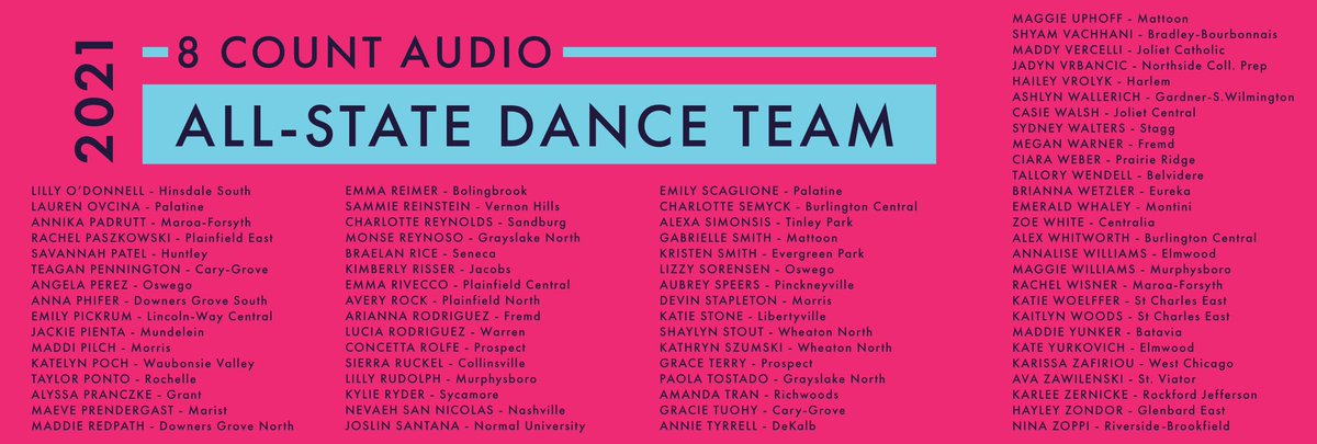 8CountAudio's tweet photo. (3/3) Congrats to all the dancers on our first-ever 8CA All-State Dance Team! So excited for our exclusive All-State routine with choreography by the amazing Lauren Caputo Seren and original music by 8CA! https://t.co/5YWUh2q1OA