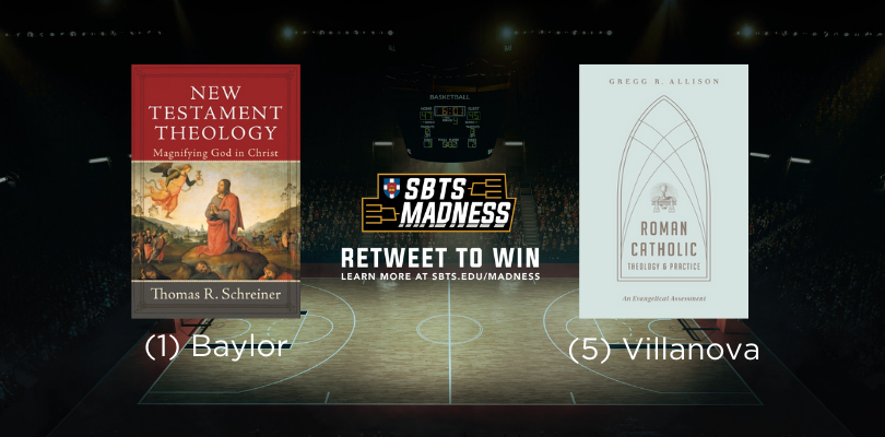 SBTSadmissions's tweet photo. Don't just read good books, study with the authors at @SBTS!

Our next matchup is @DrTomSchreiner against Gregg Allison with @crossway! RT to win! 📚 🏀 https://t.co/mlAh6zD7RY
