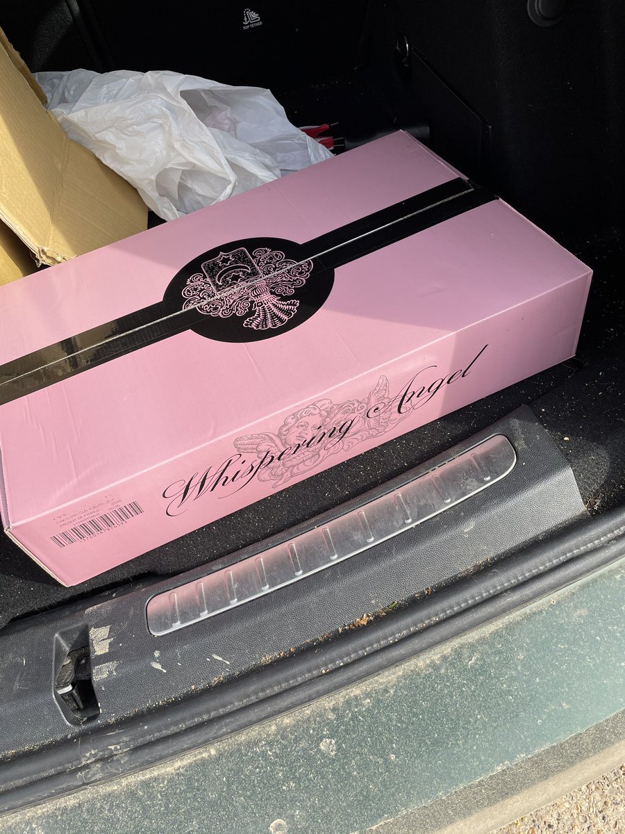LatersBabyUK's tweet photo. @emmabraz01 @E_L_James A box may have found its way into my boot before heading for the vaccine. #prettypinkbox https://t.co/VaVY6s7Djy