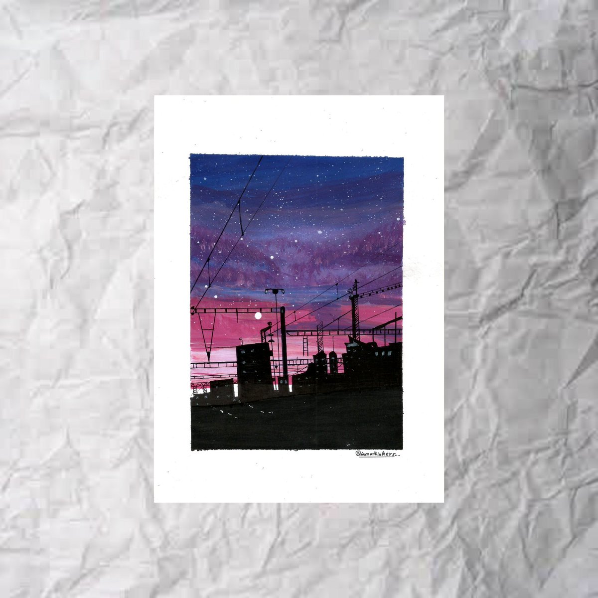 iamathinkerr1's tweet photo. "Midnight sky 🌌💜 " new painting 🎨
Hope you like it 💕 
#paintingoftheday #Watercolor #watercolorpainting #watercolorart #acrylicpaintings #acrylicpaint https://t.co/Lr6uEFpfXK