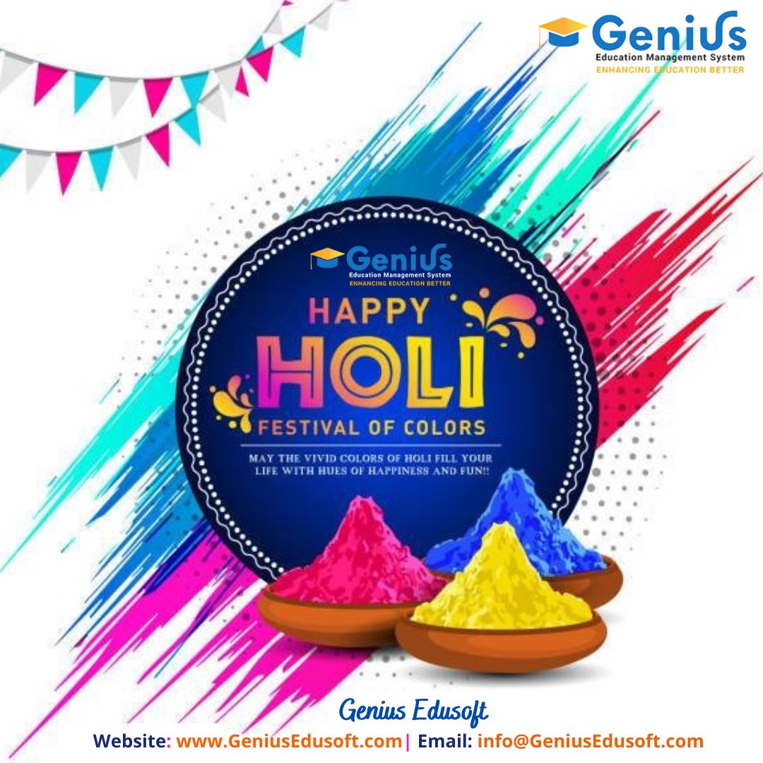 GeniusEdusoft's tweet photo. Let's Celebrate "#HappyHoli2021" with #GeniusEdusoft
https://t.co/BXz1b5SH4N | https://t.co/CTJYLCPz0t
#HappyHoli #Holi2021 #HoliCelebration #HoliColours #RangwaliHoli #Dhuleti #RandBarse2021 #HoliDance #GeniusEducationManagementSystem #Schools #Education #ERP #Software #App https://t.co/7QQy5Z3wJI