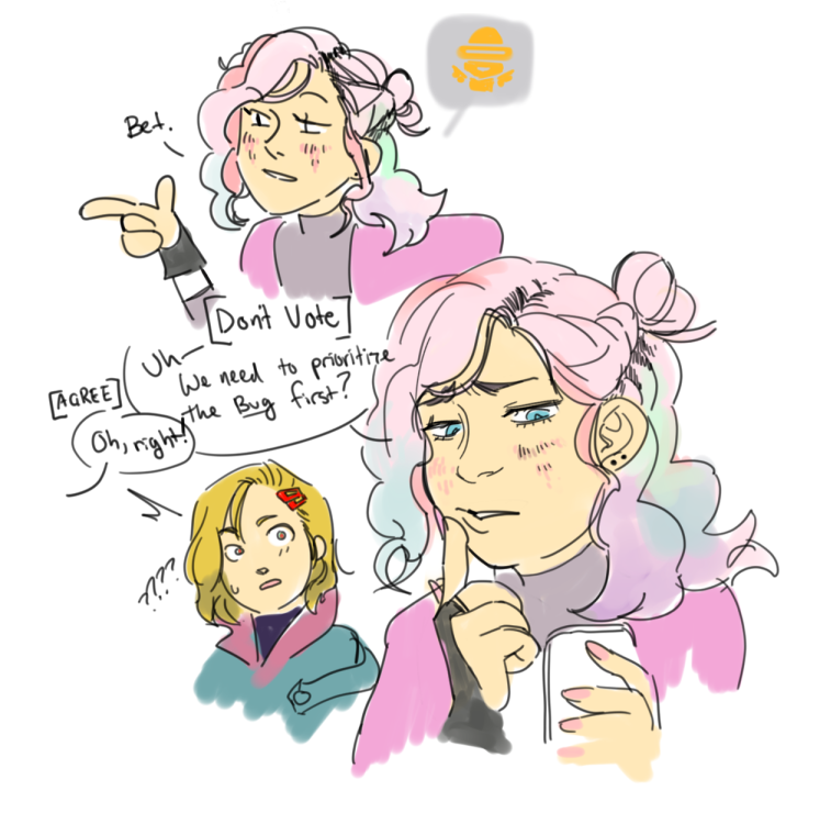 I'm the Guardian Angel and I decide who I'm gonna protecc ?
replaying #gnosia for scenes I missed, with Mia as the traveler this time. Setsu definitely learns this in a loop.