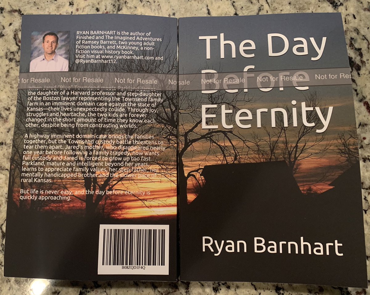 The proof copies of my latest book arrived. I wrote this novel ten years ago and have spent many nights and weekends the last 6 months revising. The covers will change, but The Day Before Eternity will be on Amazon and Kindle in a few months.