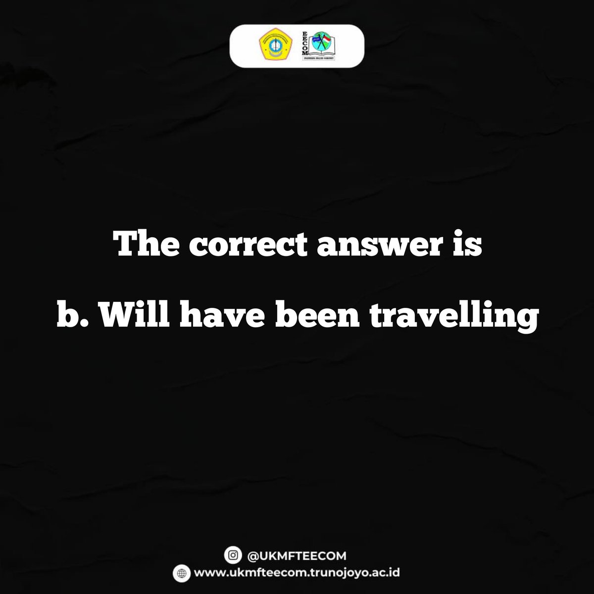 ukmfteecom's tweet photo. Hi everyone! We're back, quiz time!! 🥳

IG : @ukmfteecom
YOUTUBE : UKM-FT EECOM
WEB : https://t.co/Ti3MyJ1JOG

#EECOM2021 #BEEECOM #BEENJOY #BEHAPPY #LearnEnglish #StayAtHome https://t.co/NJw5p8GwUL