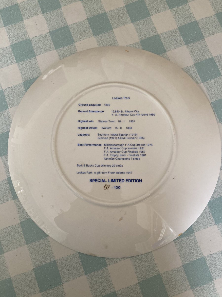 Nothing_But_T's tweet photo. Found this limited edition plate Iโd forgotten about in the loft earlier. Itโs now proudly back on display on my dresser. Anyone else still have one? #wycombe #wycombewanderers #wwfc #forgottentreasure https://t.co/s5TCJxrinN