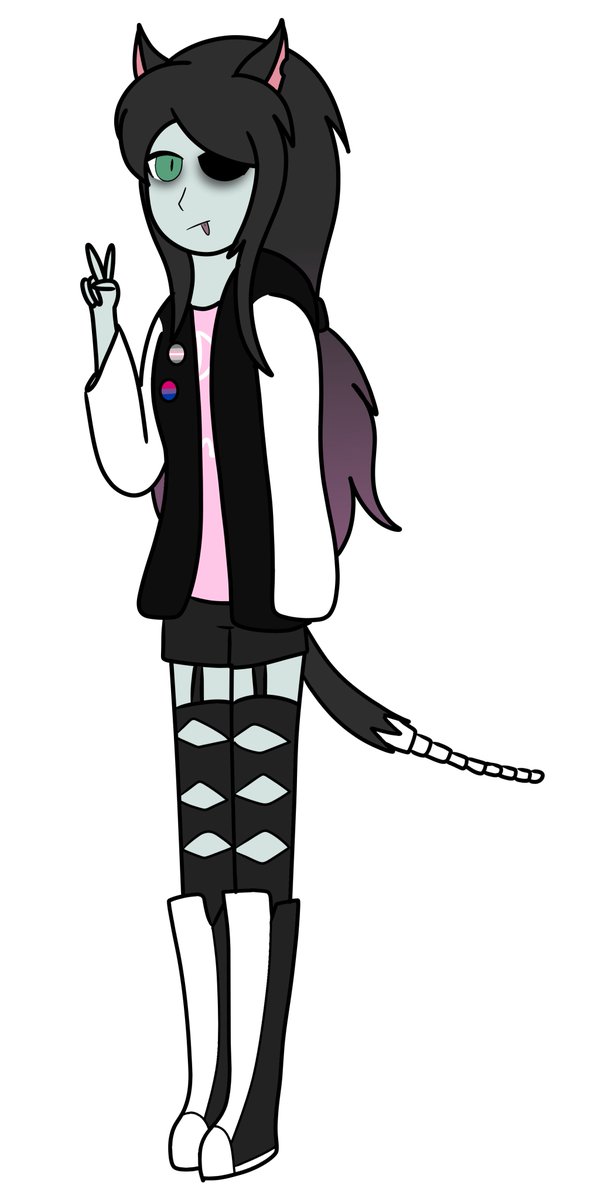 NyanpasuMaddie's tweet photo. I made an actual monster high persona for #fromthedead
This is Clawie (Like Chloe...but Claw)
I wanted another cat girl atfirst, but that would be too basic. But since hybrids are canon in the verse, I decided to make her a zombie-cat hybrid...cause Im dead inside lol https://t.co/vNDjrsint4