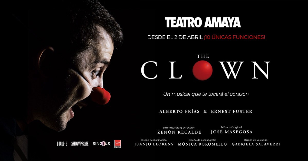 TunaUCM's tweet photo. En tiempos de pandemia el #teatro ha sido uno de los grandes castigados, pero estamos muy orgullosas de tener en la tuna a la productora de la comedia musical The Clown.
✨Estreno mundial en Madrid, 2 de abril, 10 únicas funciones.
🎟️ https://t.co/k3ksWA8J20
#DiaMundialDelTeatro https://t.co/9tycRtFuu7