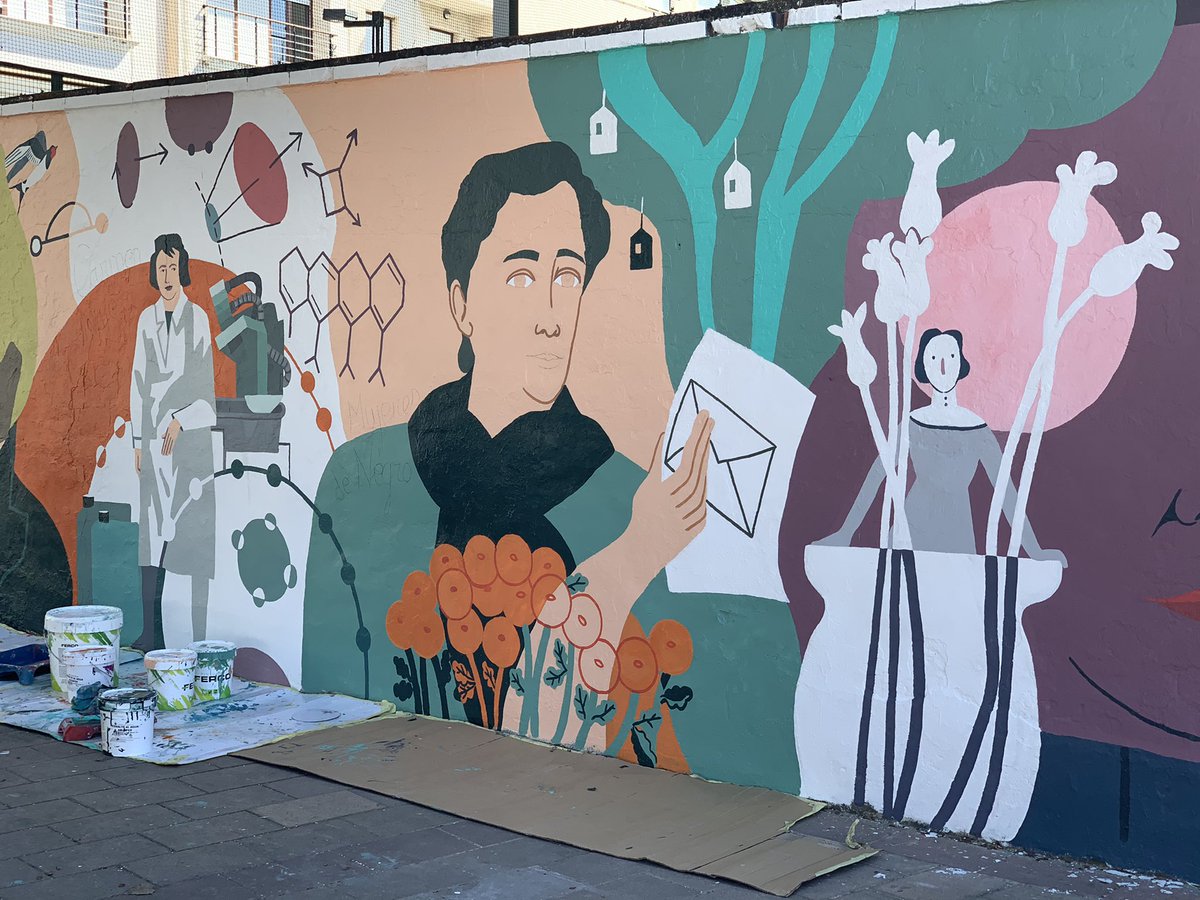 FranCasamayor's tweet photo. 💪 💜 El mural de La Rioja #vatomandoforma

#elmuralsemultiplica 

Enormes @UNLOGICCREW y Antonia Santolaya 👏👏 https://t.co/oQx8vCw6K7