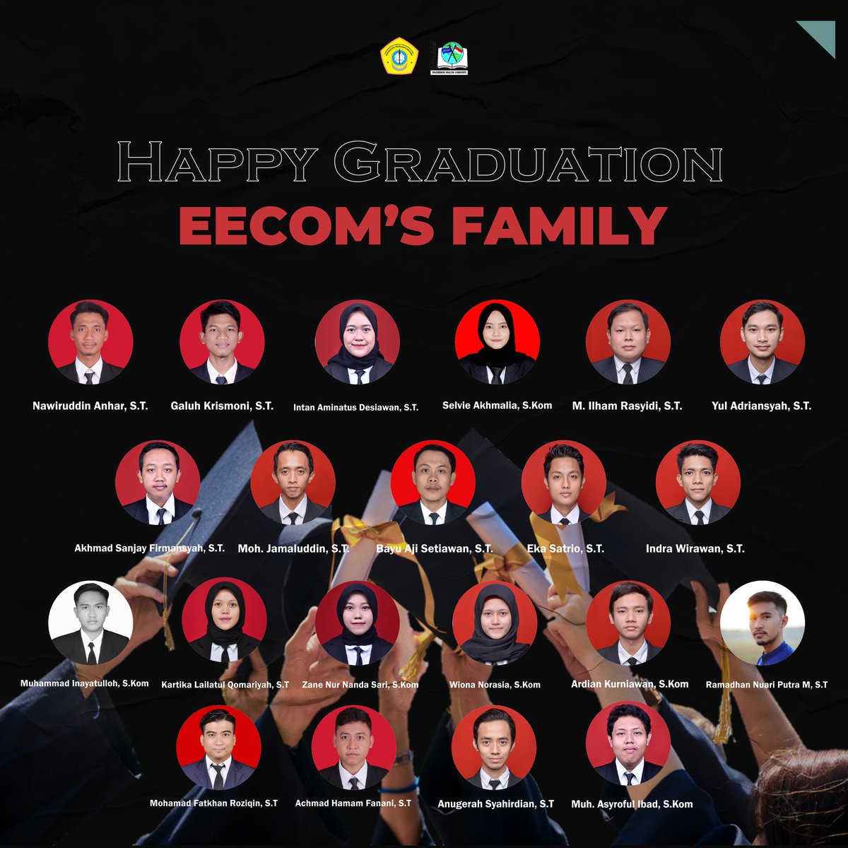 ukmfteecom's tweet photo. Happy graduations for EECOM's family 🎉

On behalf of the chapter we wish you well in all your future endeavors 🥰🍀

IG : @ukmfteecom
YOUTUBE : UKM-FT EECOM
WEB : https://t.co/Ti3MyJ1JOG

#EECOM2021 #BEEECOM #BEENJOY #BEHAPPY #StayAtHome https://t.co/Og3lWtcod3