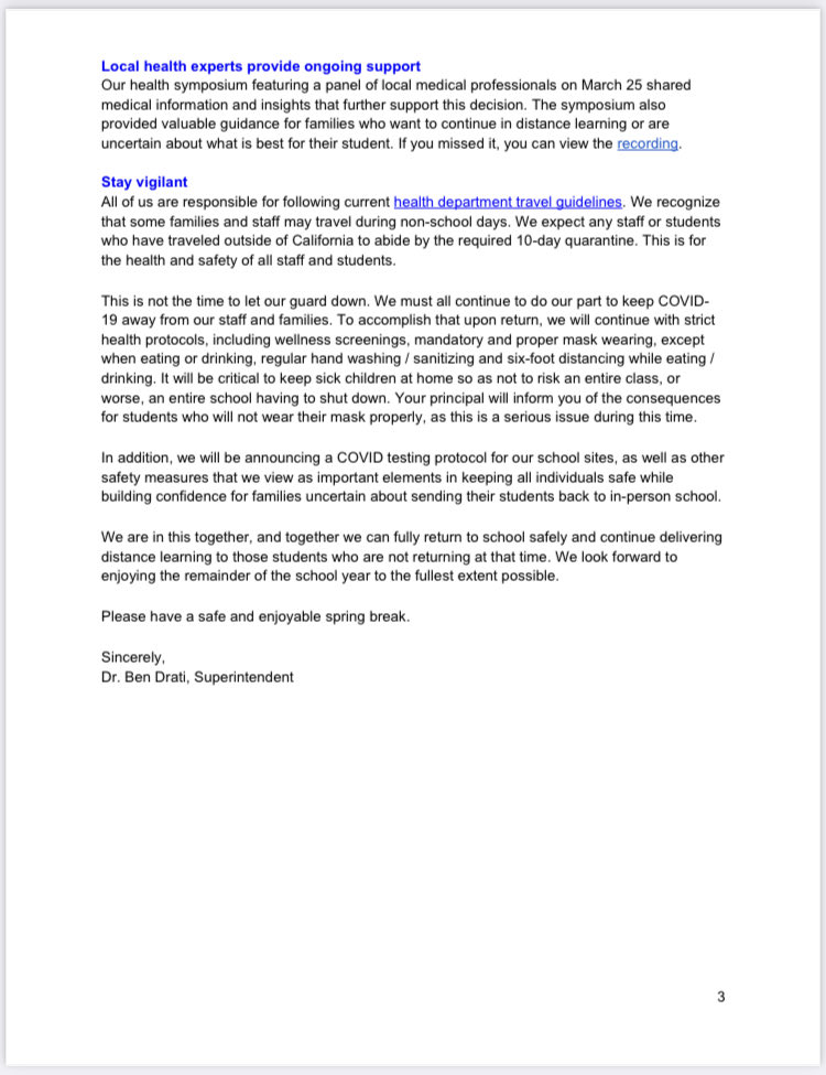 SpeakUpParents's tweet photo. Santa Monica Unified has finalized its plan to reopen fully at all grade levels without hybrid instruction after spring break. Why is ⁦@LASchools⁩ offering so much less? https://t.co/qo6VOdLWls