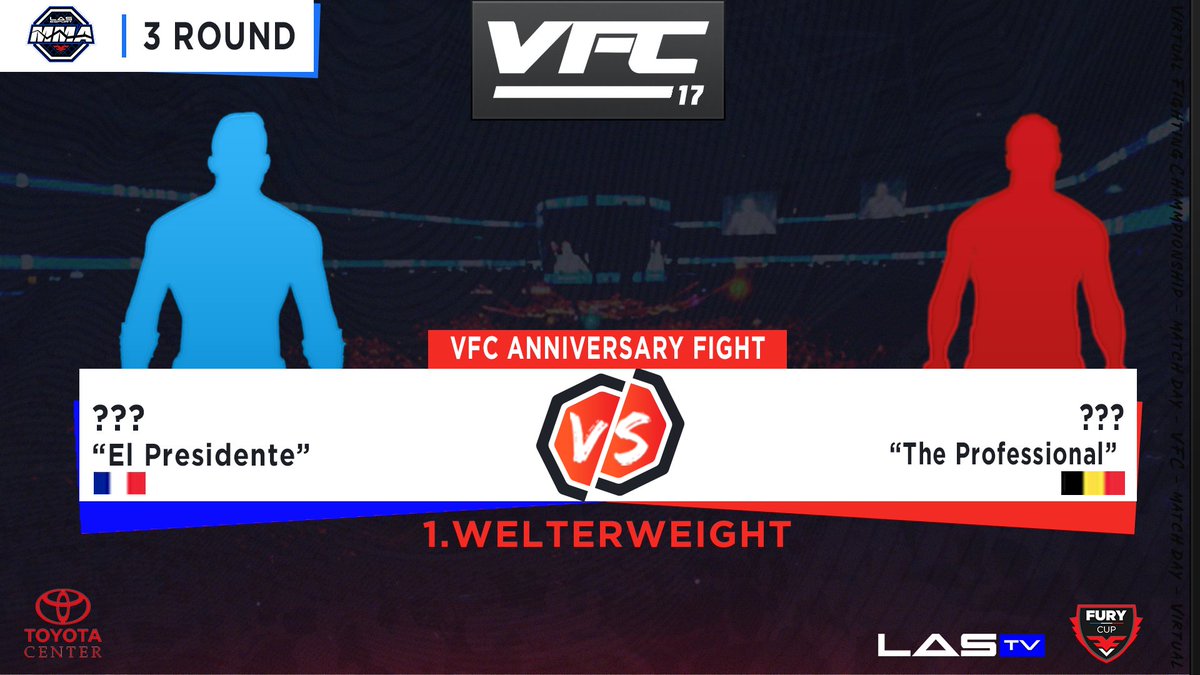 FuryVS_'s tweet photo. #VFC17 - Un combat surprise s'est glissé dans cette cards, saurrez-vous trouver qui sont ces deux combattants ?

🔵🇫🇷 "El Presidente"
🆚 
🔴🇧🇪 "The Professional"

#UFC4 #VFC https://t.co/WPYk6IWfFD