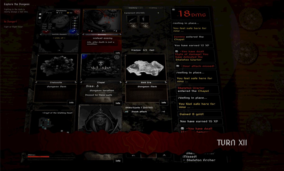 nospoonnocake's tweet photo. randomised turn label splashes :D

#gamedev  #gamedevelopment #indiedev #IndieGameDev #indiegame #RPG #roguelike #angularjs #fantasy #darkfantasy #screenshotsaturday https://t.co/AV3PvnLwG9